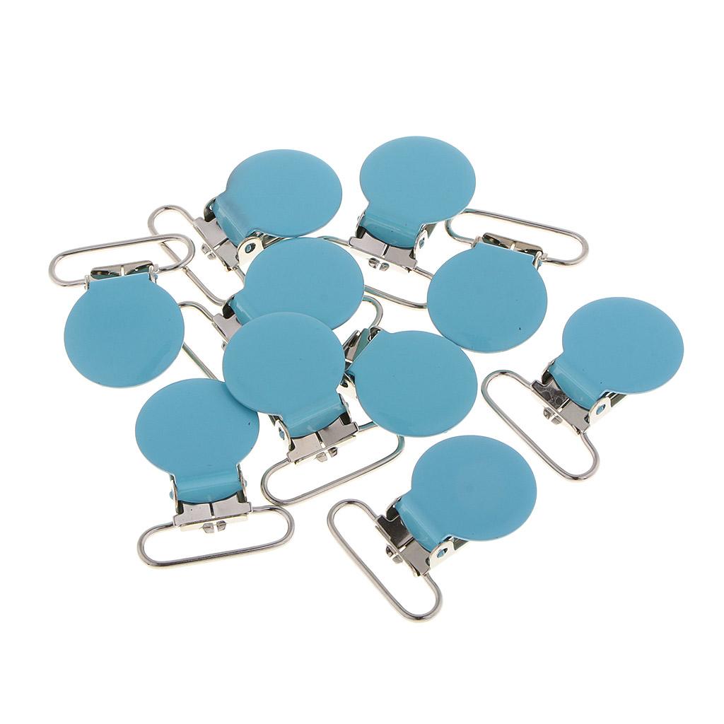 10pcs Metal Pacifier Suspender Clip for Dummy Baby Teether Toy Holder Blue