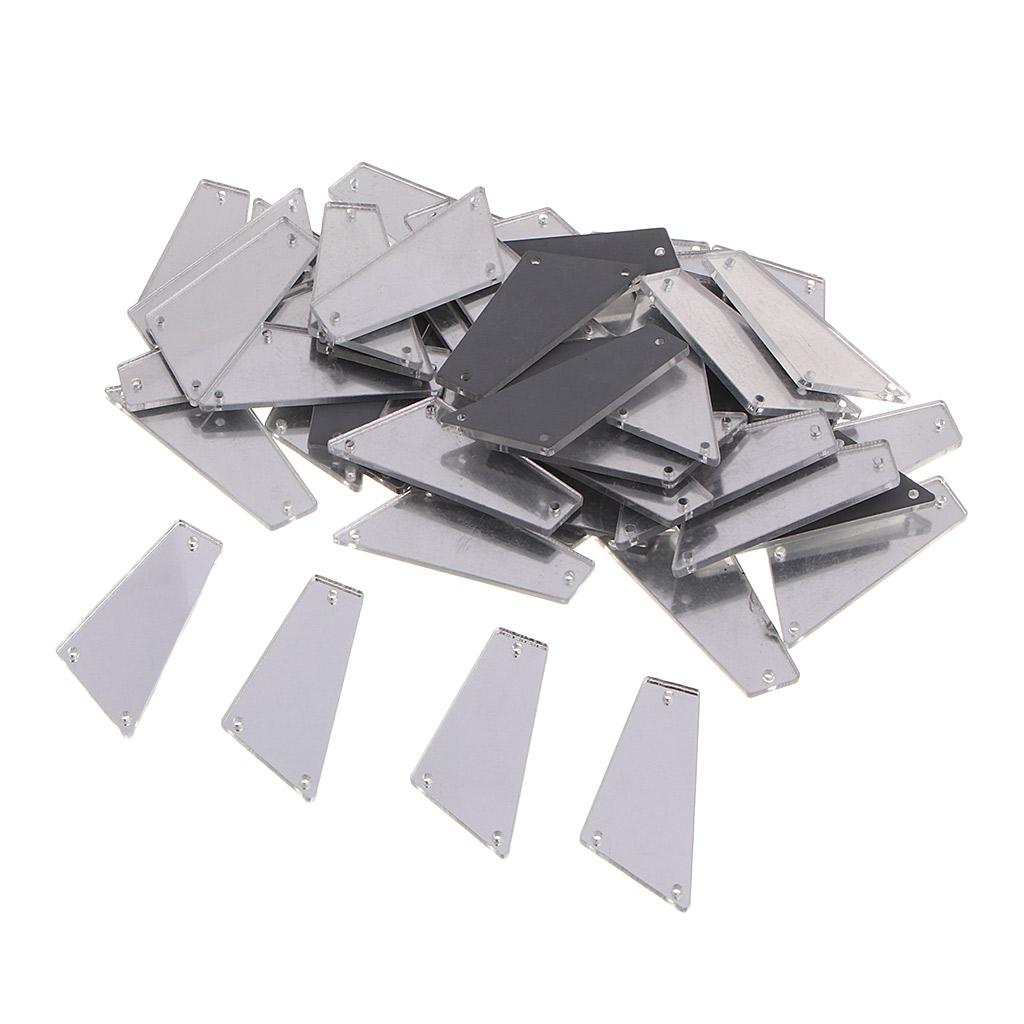 50pcs Sew on Mirror Acrylic Crystal Rhinestones DIY Craft Accessories White