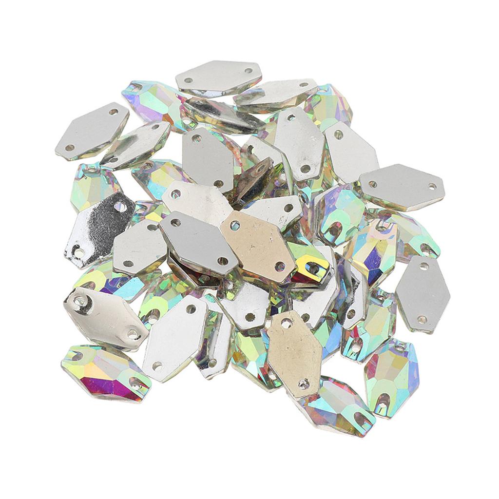 50Pcs Sew on Rhinestones AB Crystal Beads for Swing DIY Clothing Accessories