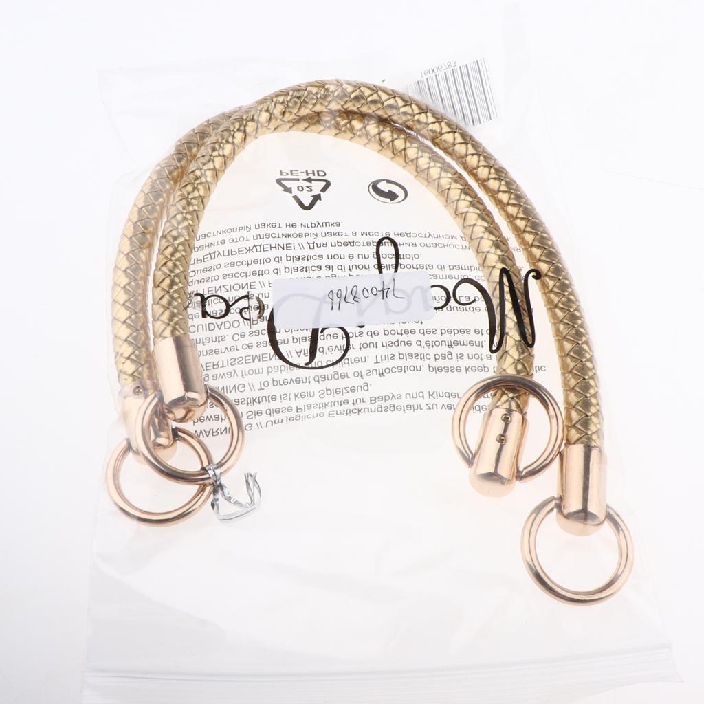 1 Pair Shoulder Bag Replacement Handle Braided Rope Handbag Strap DIY Gold