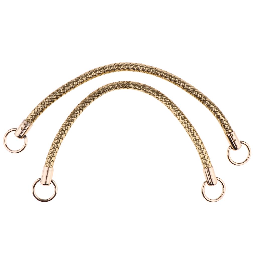 1 Pair Shoulder Bag Replacement Handle Braided Rope Handbag Strap DIY Gold