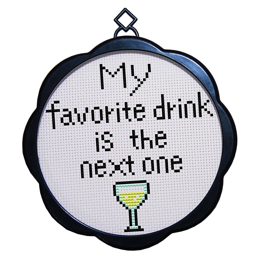Funny Quote Stamped Cross Stitch Embroidery Kits with Frame 11CT 17x17cm 1