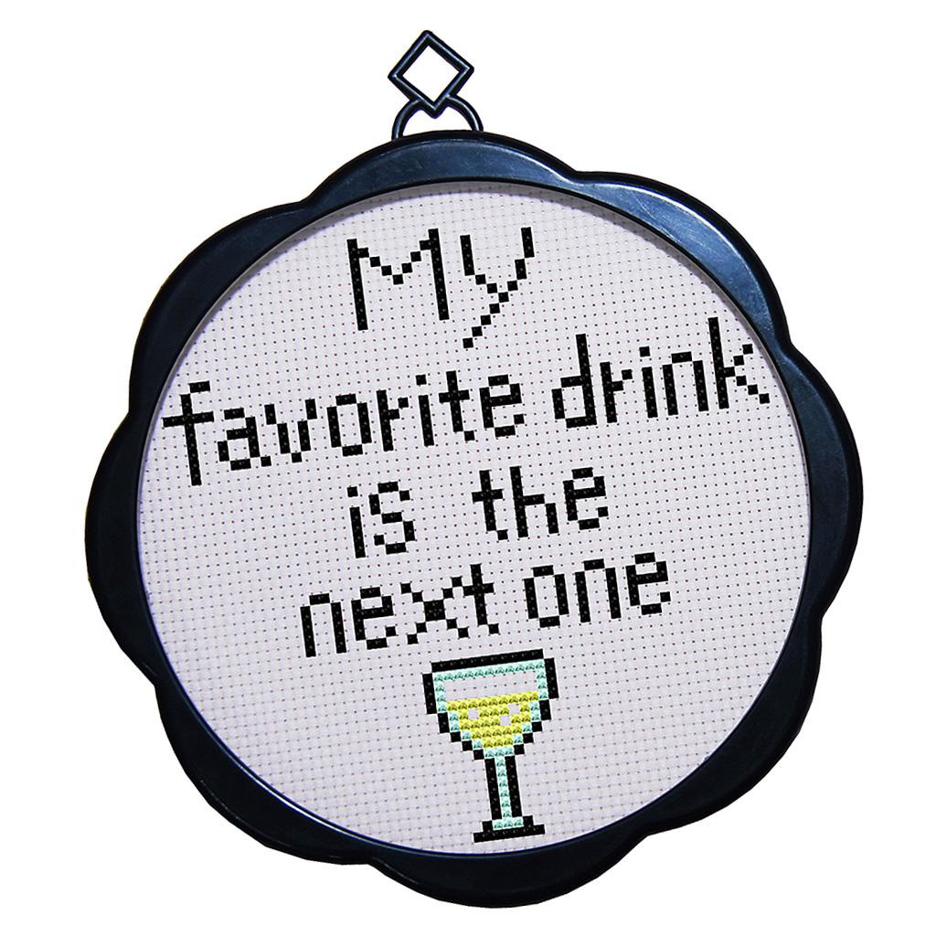 Funny Quote Stamped Cross Stitch Embroidery Kits with Frame 11CT 17x17cm 1