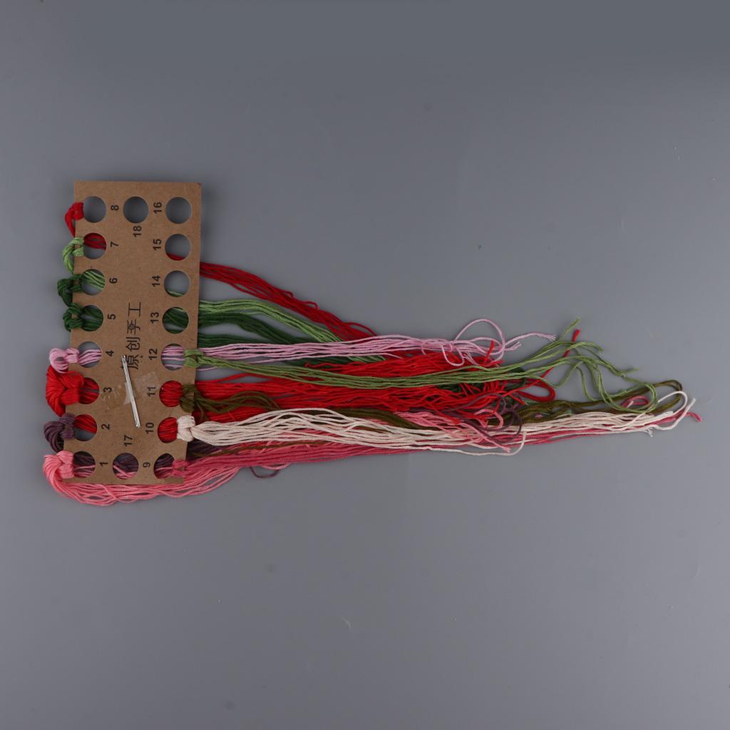 Embroidery Starter Kit with Pattern DIY Needlework for Home Wall Decor Red