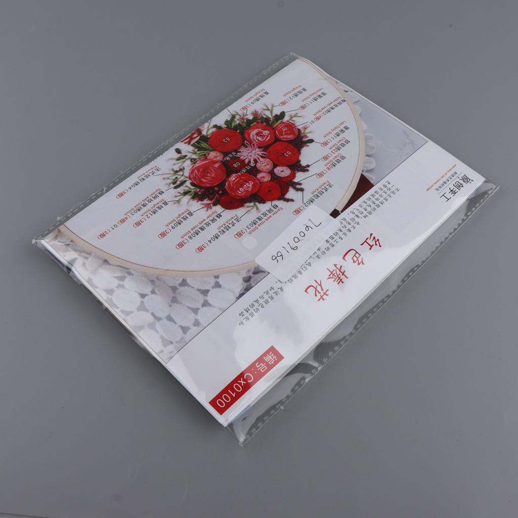 Embroidery Starter Kit with Pattern DIY Needlework for Home Wall Decor Red