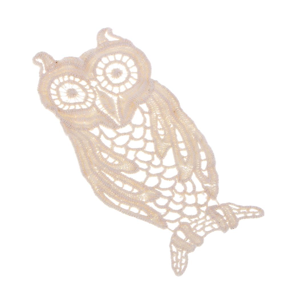 5x1 Piece Cotton Embroidered Owl Patches Appliques for Clothes Dress Bag Decor
