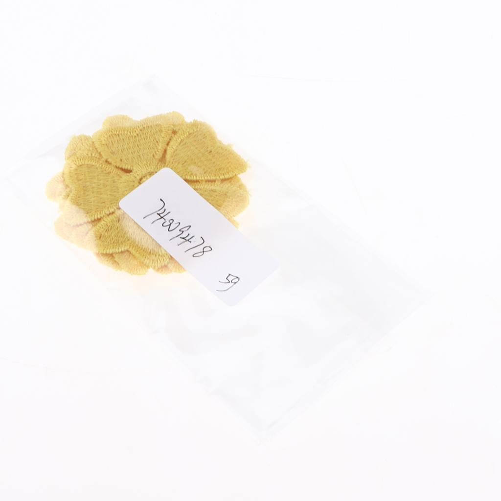 5Pcs Embroidery Flower Sew On Patch Badge Clothes Fabric Applique Yellow