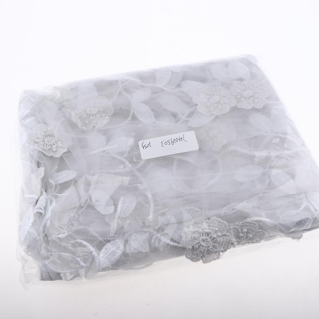 Mesh Embroidery Lace Trim Flower Lace Trim Applique for Wedding Dress White
