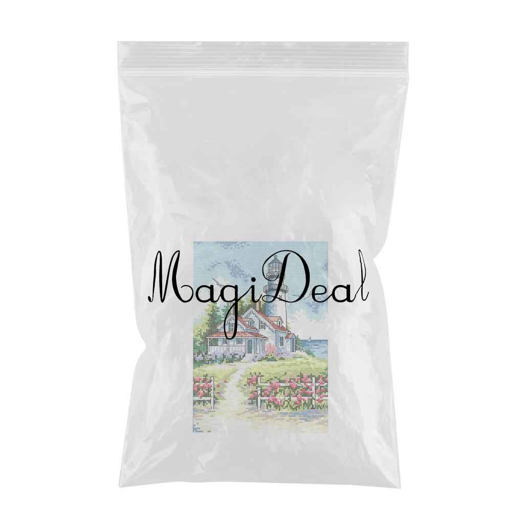 Stamped Cross Stitch Kits Patterns Embroidery Needlepoint Kit - Seaside Lighthouse