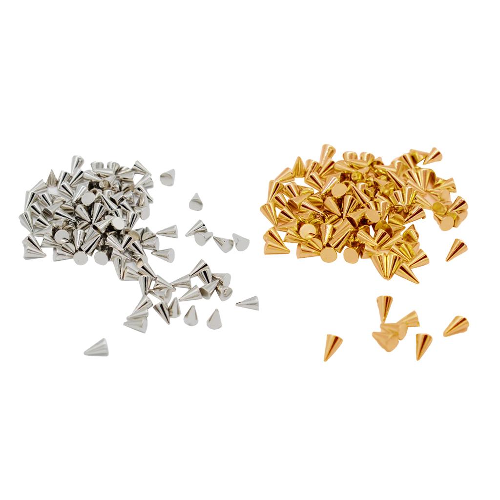 5x100 Pieces Plastic Conic  Rivets for Sewing Accessories Silver