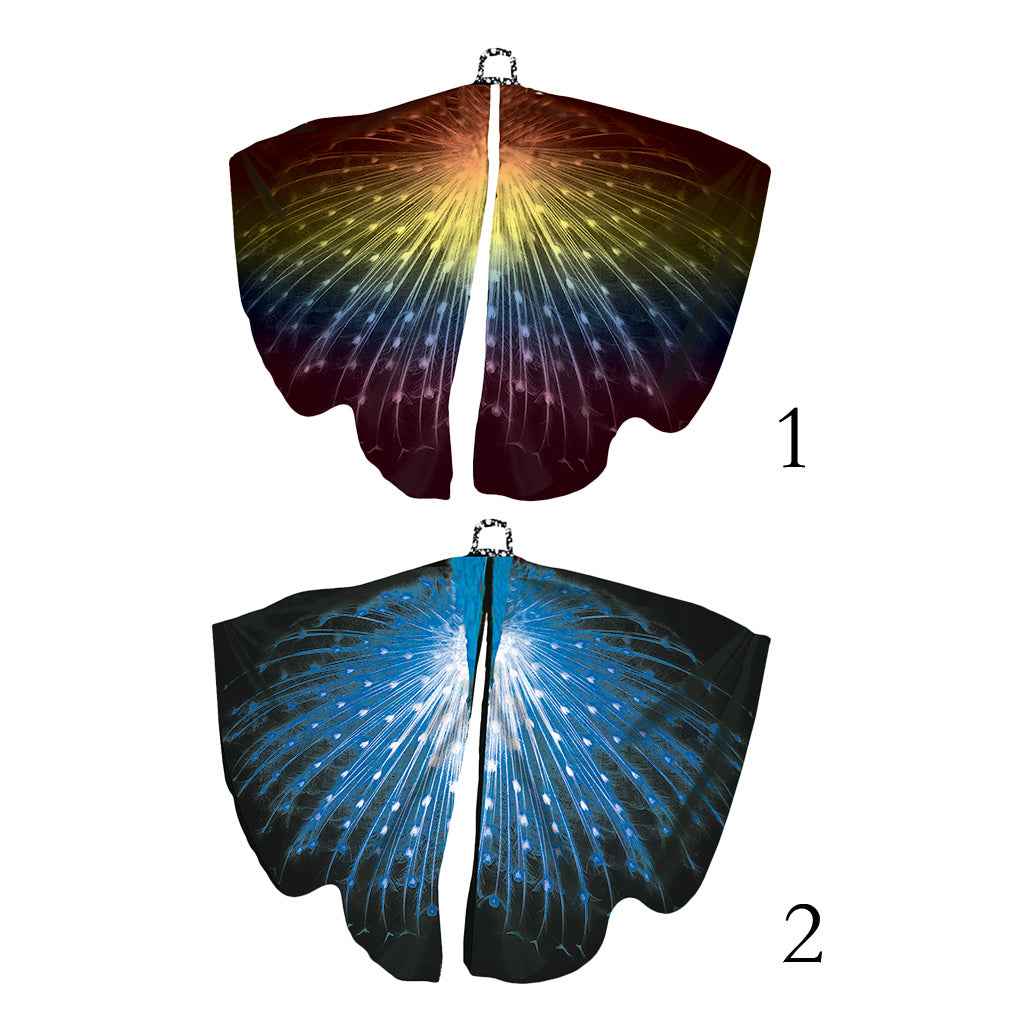 Butterfly Wings Shawl Cape Cloak Festival Fairy Party Costume Multicolor