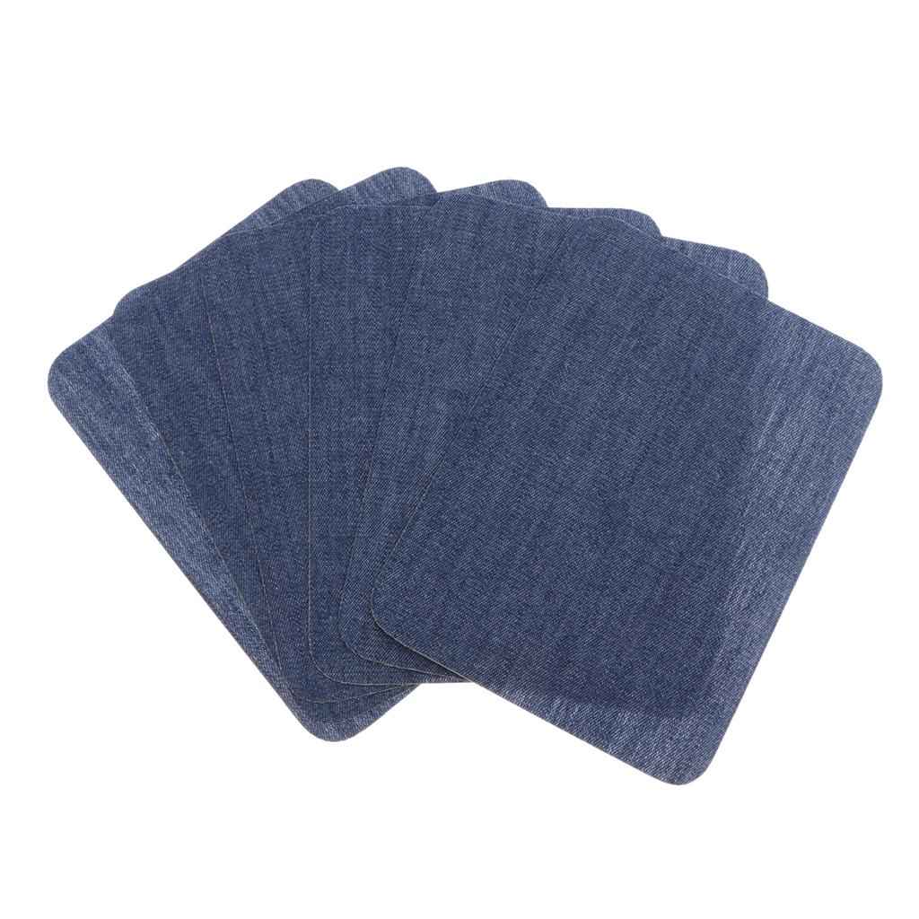6pcs Iron on Denim Patches for Jeans Clothing Jacket Repair Tool Blue