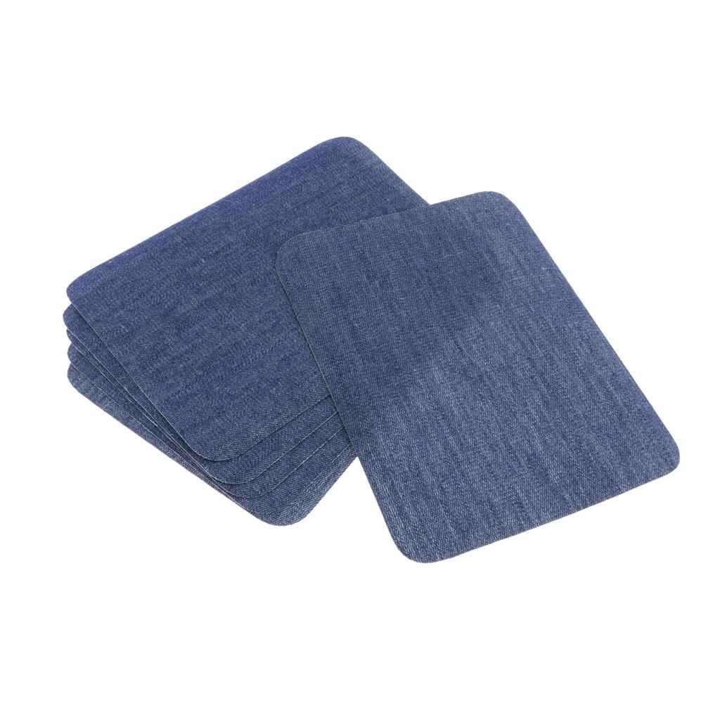 6pcs Iron on Denim Patches for Jeans Clothing Jacket Repair Tool Blue