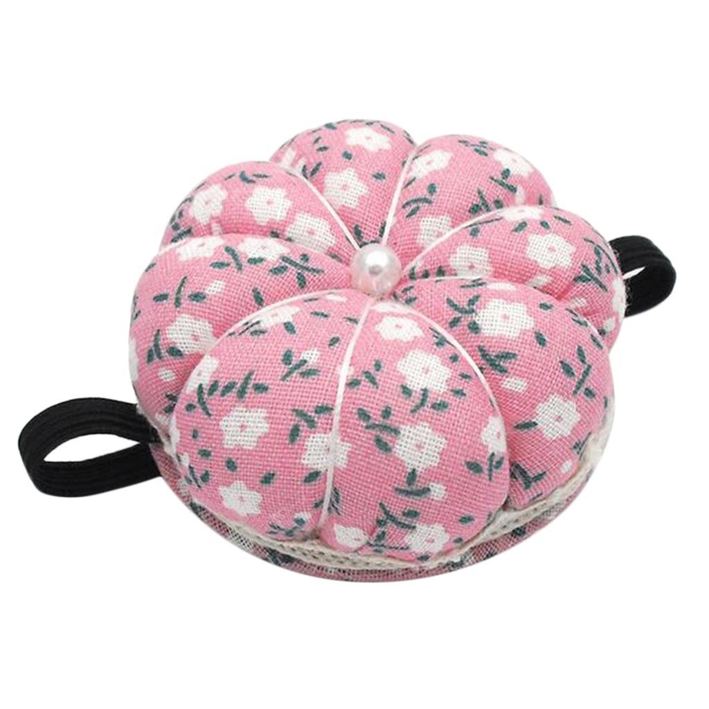5xPumpkin Shaped Pin Cushion Patchwork Pin Holder DIY Sewing Craft Tool Pink
