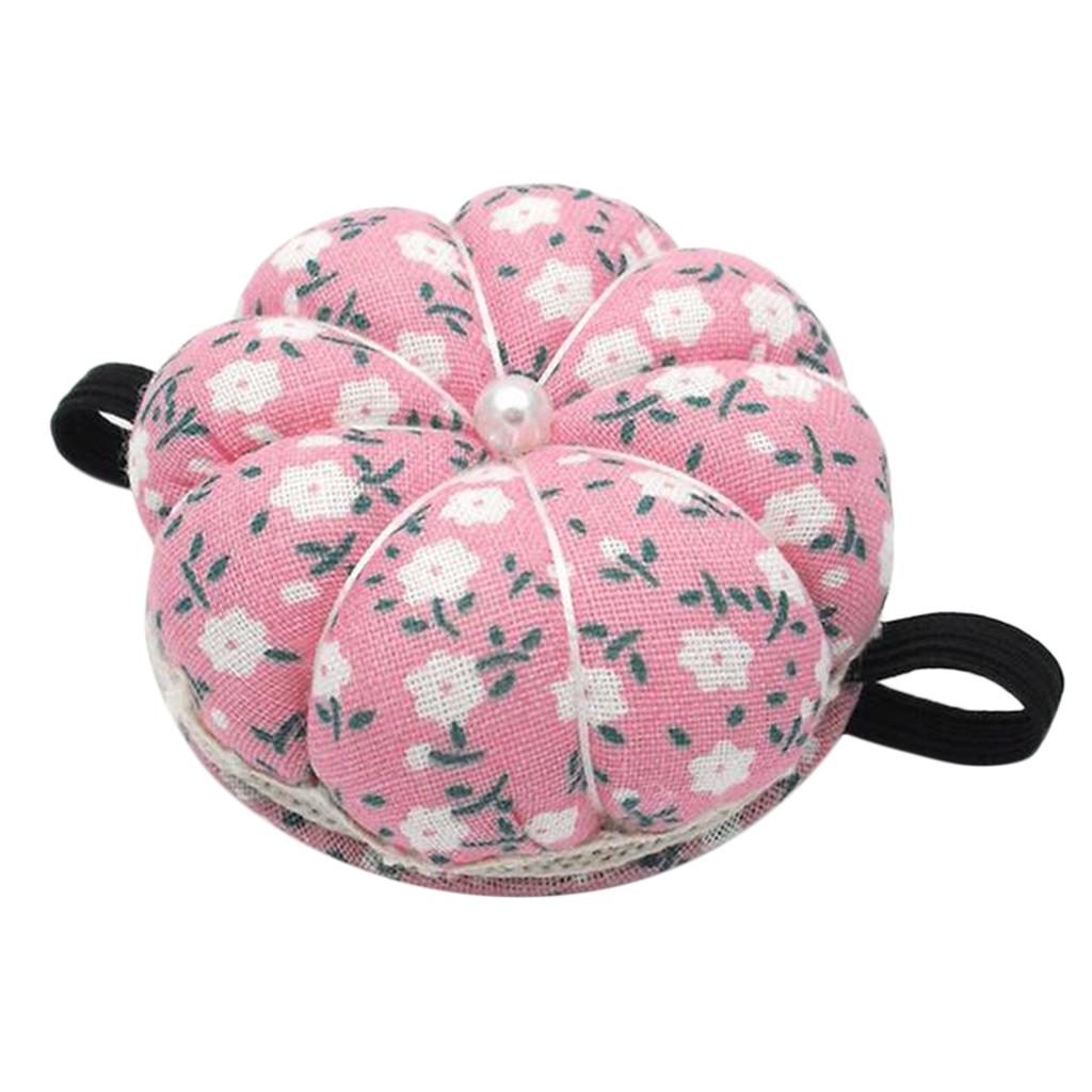 5xPumpkin Shaped Pin Cushion Patchwork Pin Holder DIY Sewing Craft Tool Pink