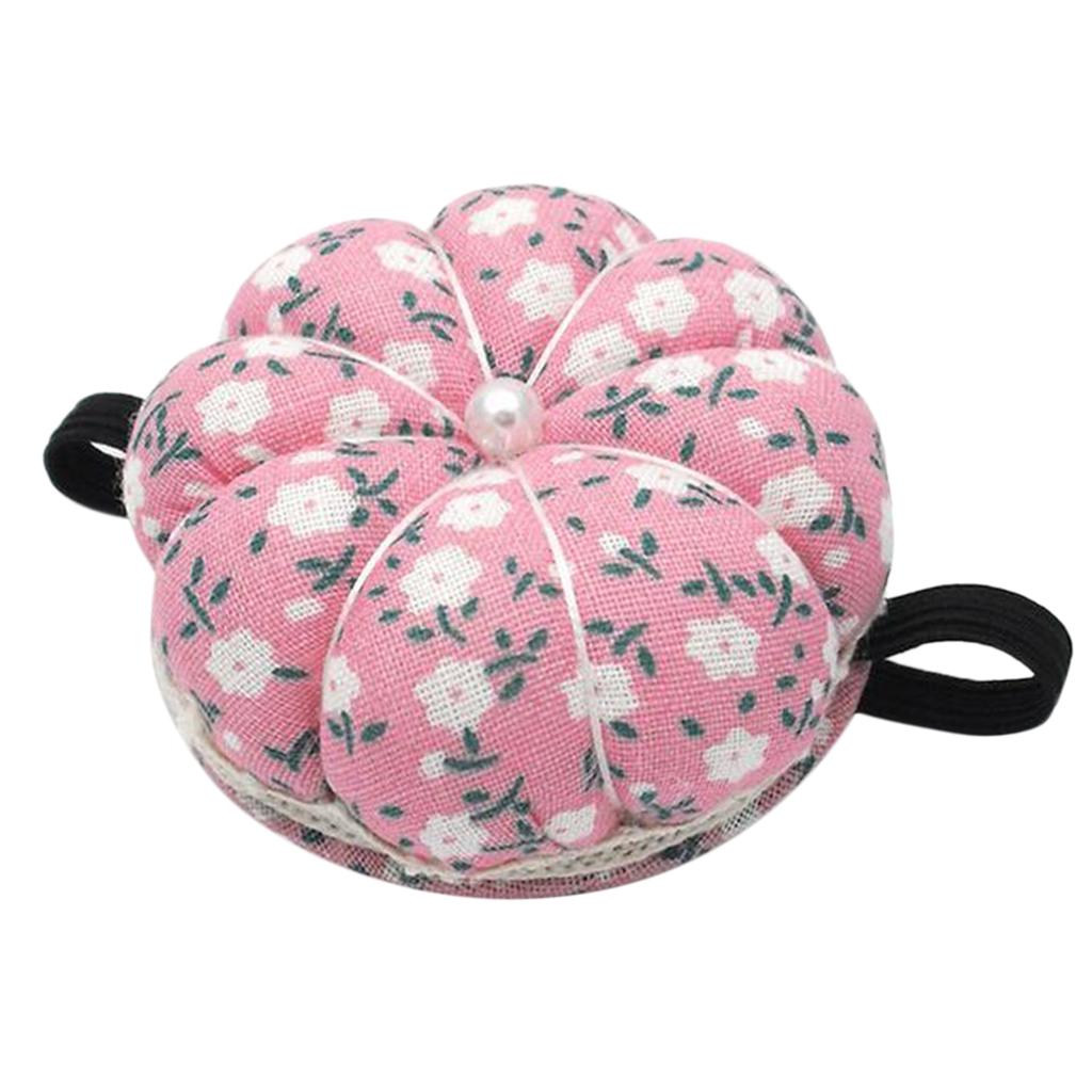 5xPumpkin Shaped Pin Cushion Patchwork Pin Holder DIY Sewing Craft Tool Pink