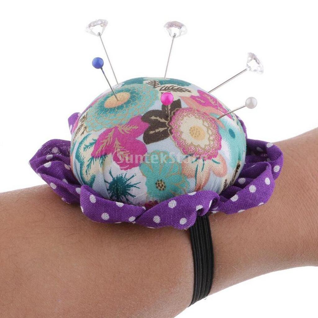 5xPumpkin Shaped Pin Cushion Patchwork Pin Holder DIY Sewing Craft Tool Pink