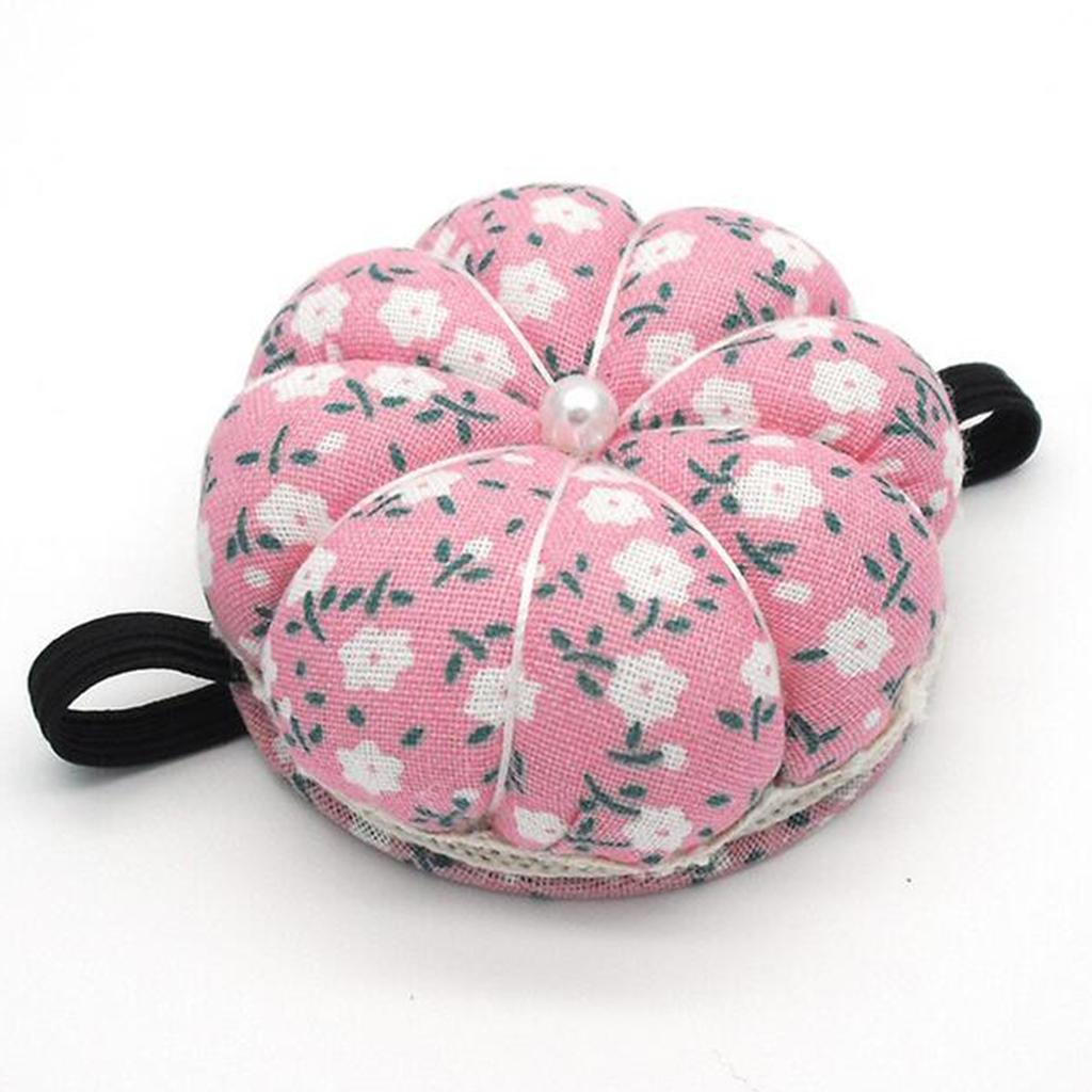5xPumpkin Shaped Pin Cushion Patchwork Pin Holder DIY Sewing Craft Tool Pink