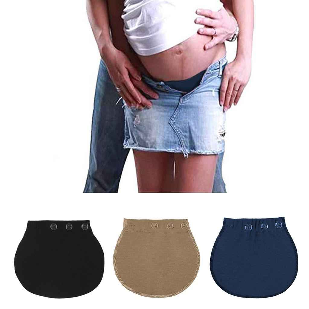 Maternity Pregnancy Adjustable Waist Extender Elastic Extender Pads Black