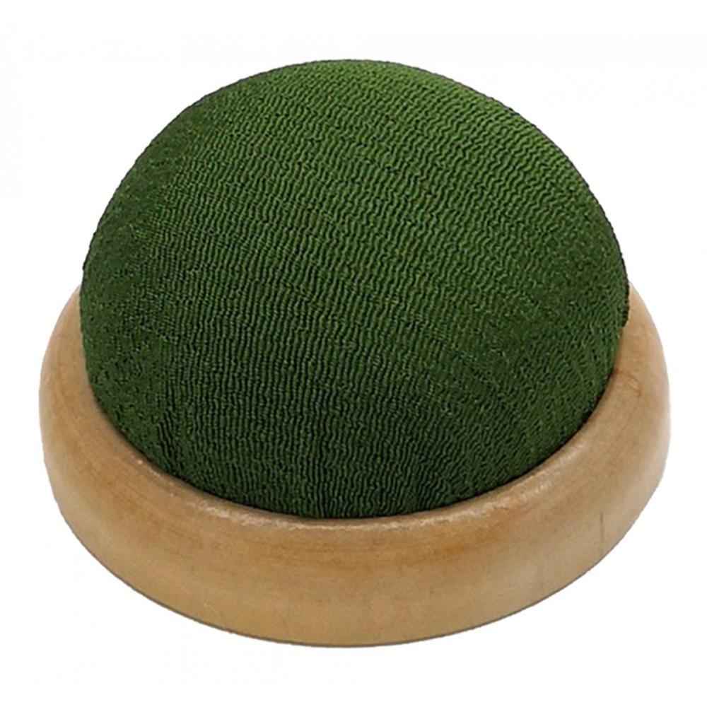 Needle/Pin Cushion Needle Insertion with Wooden Base Sewing Tool Green