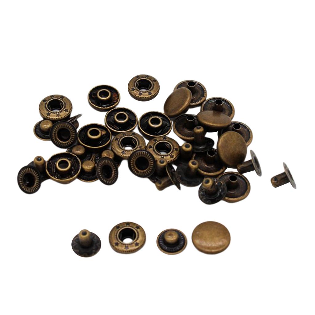5x10 Sets Snap Fastener Buttons Jeans Popper Press Studs Buttons Accessories 12.5mm