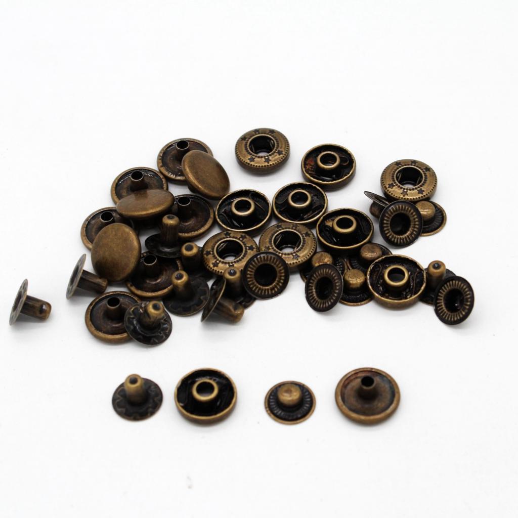 5x10 Sets Snap Fastener Buttons Jeans Popper Press Studs Buttons Accessories 12.5mm
