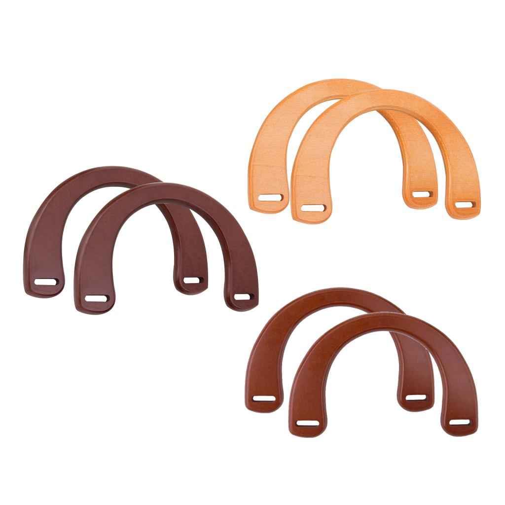Wooden Purse Handle Bag Replacement Handles for Handbag DIY Natural Color