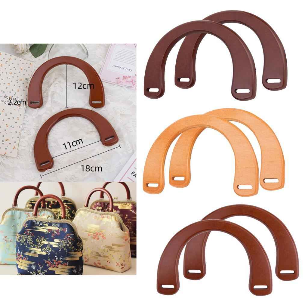 Wooden Purse Handle Bag Replacement Handles for Handbag DIY Natural Color