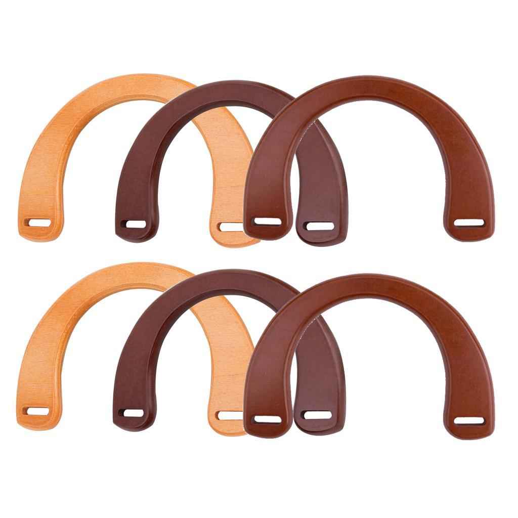 Wooden Purse Handle Bag Replacement Handles for Handbag DIY Natural Color
