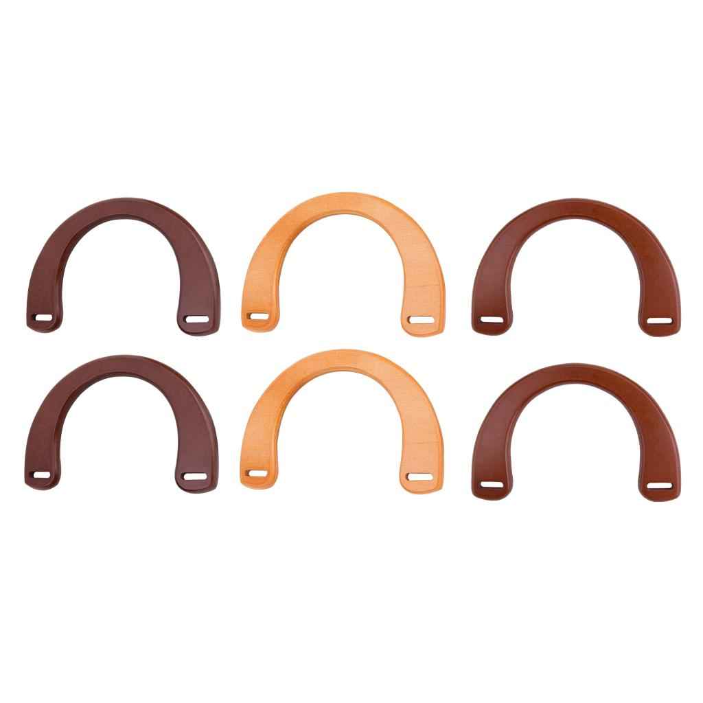 Wooden Purse Handle Bag Replacement Handles for Handbag DIY Natural Color