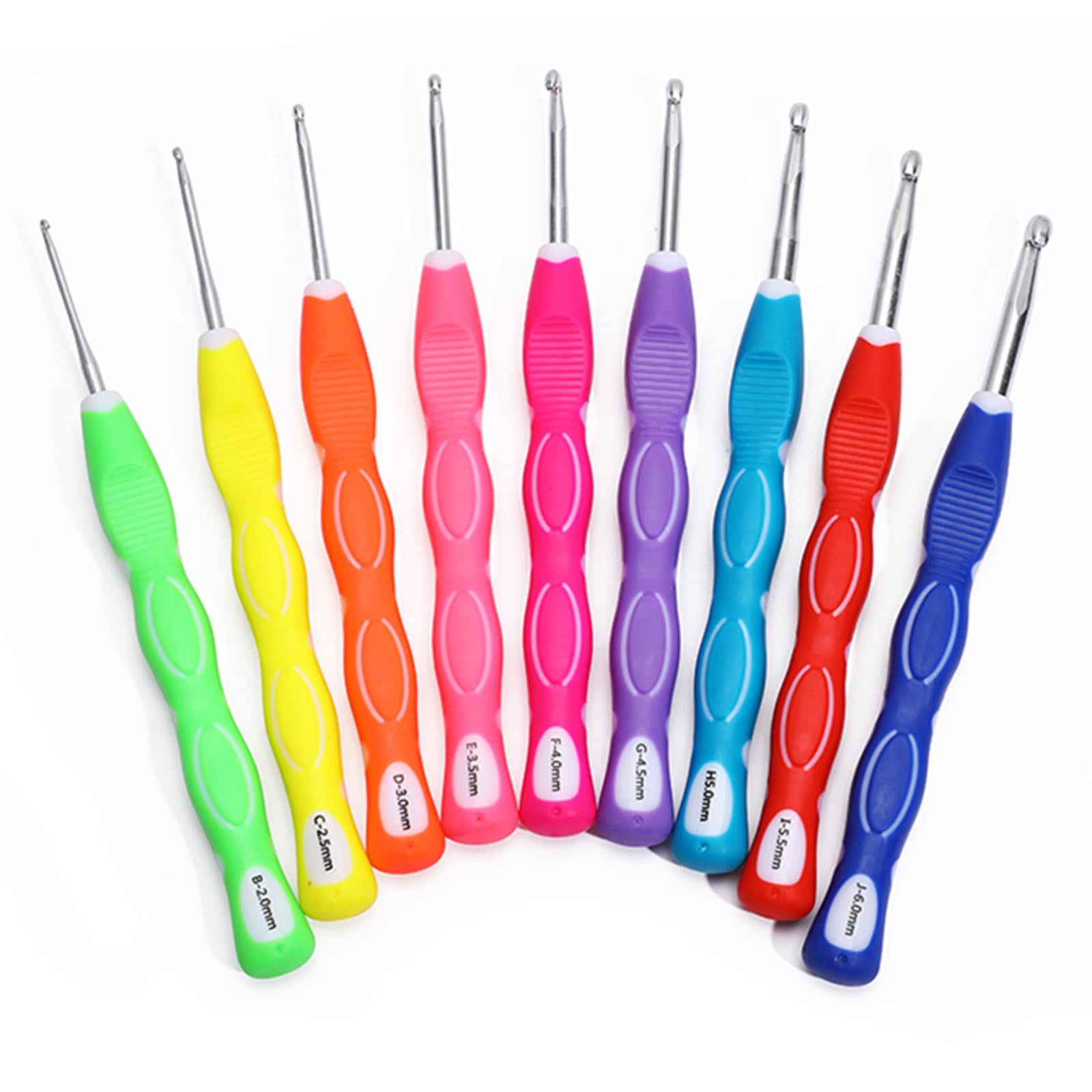 9Pcs Aluminium Crochet Hooks Needle Yarn Knitting Hook 2-6mm Sewing Tool E