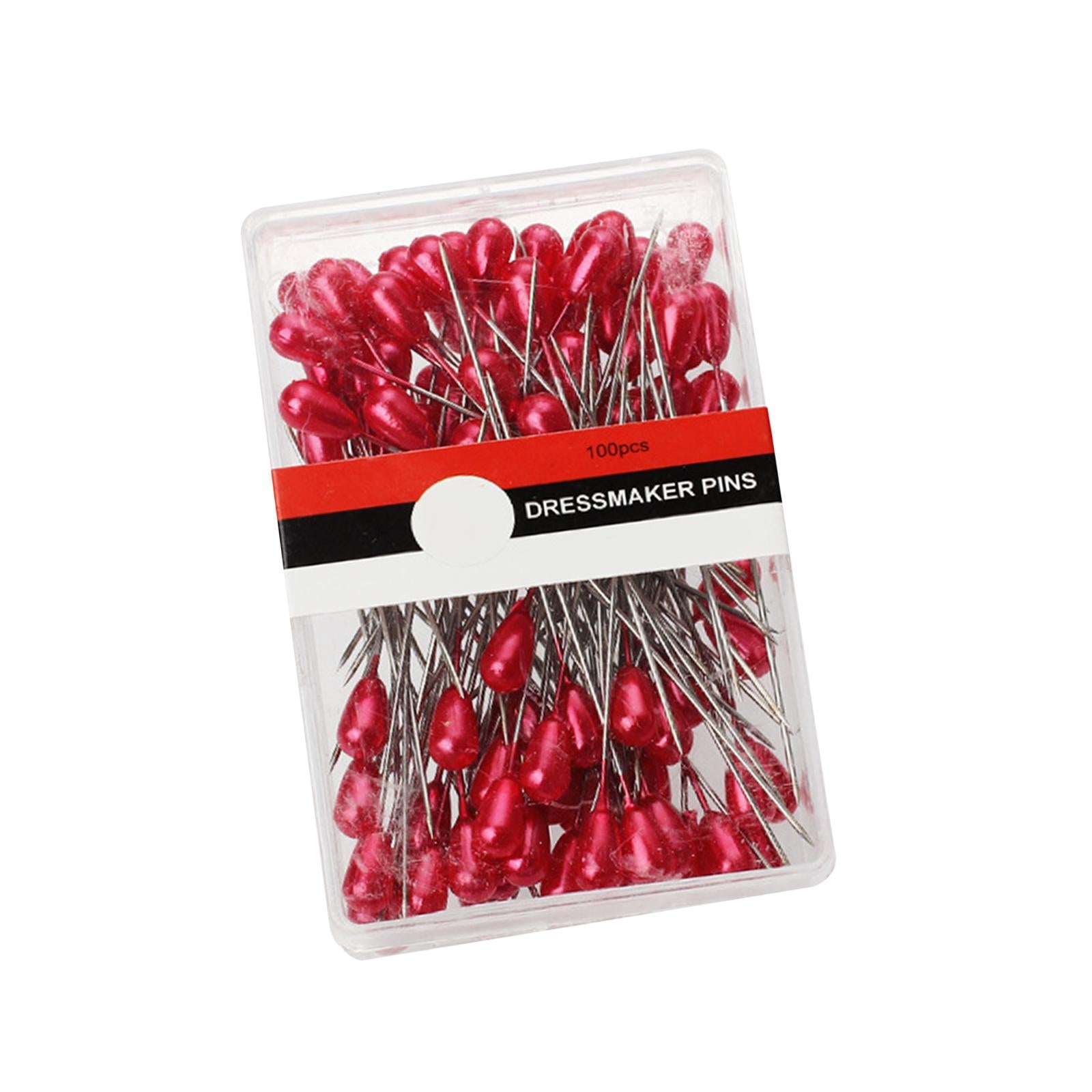 6x1500x Straight Pins Locating with Box Sewing Pins for Dressmaker DIY Project red