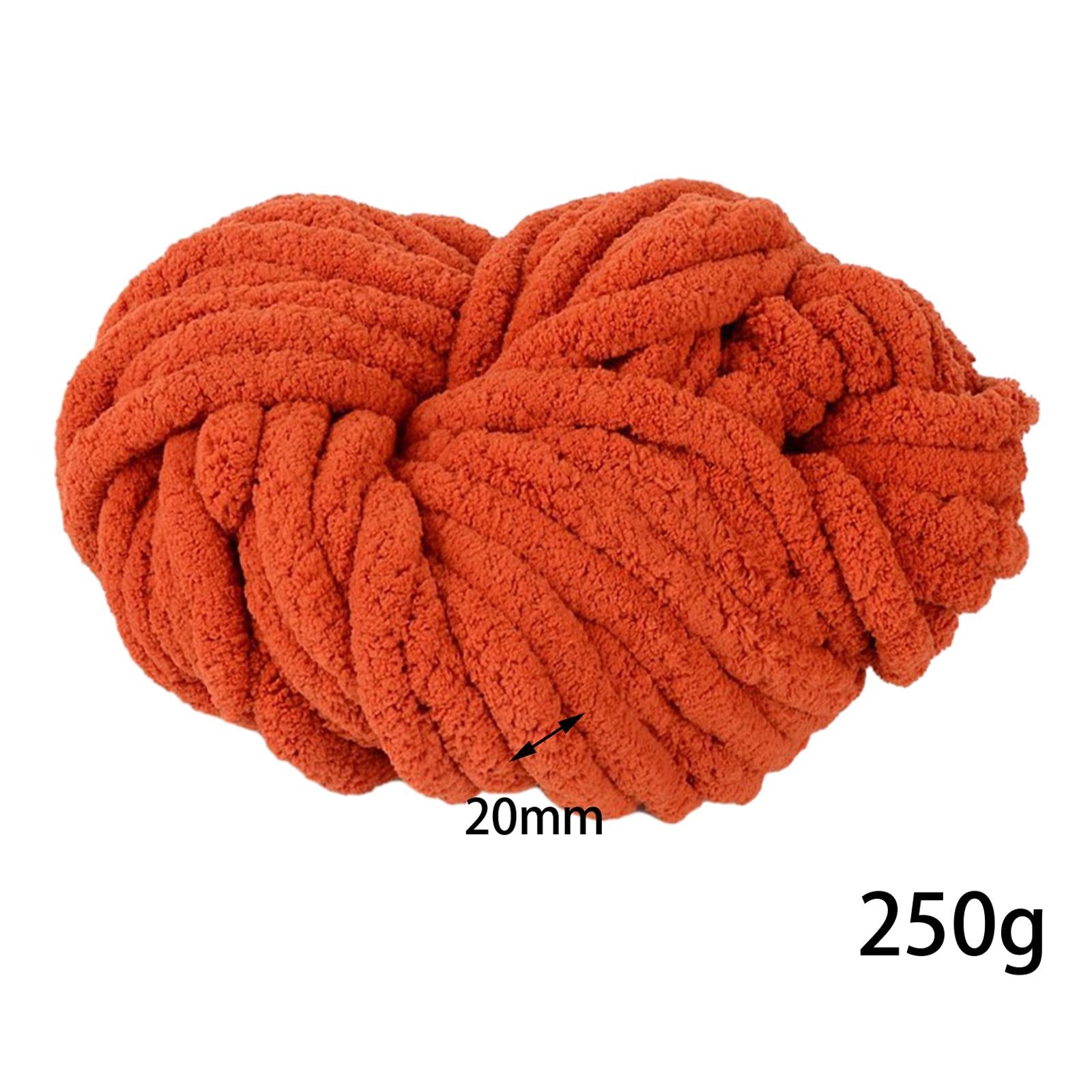 4xChunky Chenille Yarn Washable Super Bulky Yarn for Crocheting Throw Knitting Rust Red