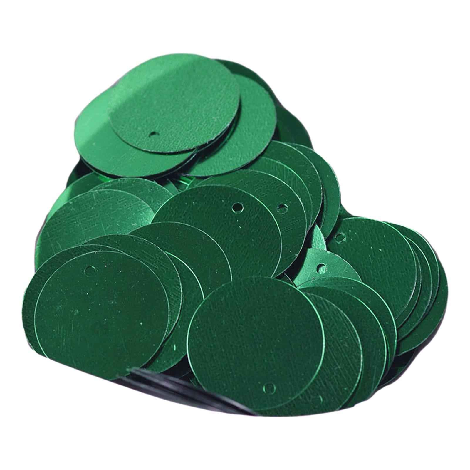 85x 20mm Flat Round Loose Sequins DIY Decor for Knitting Art Crafts Applique Green