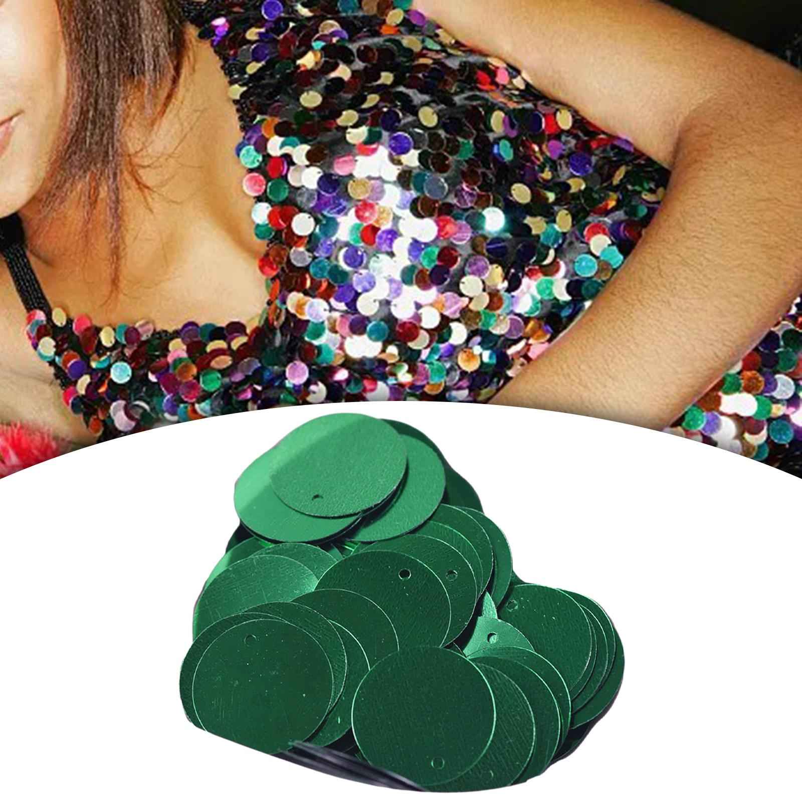 85x 20mm Flat Round Loose Sequins DIY Decor for Knitting Art Crafts Applique Green