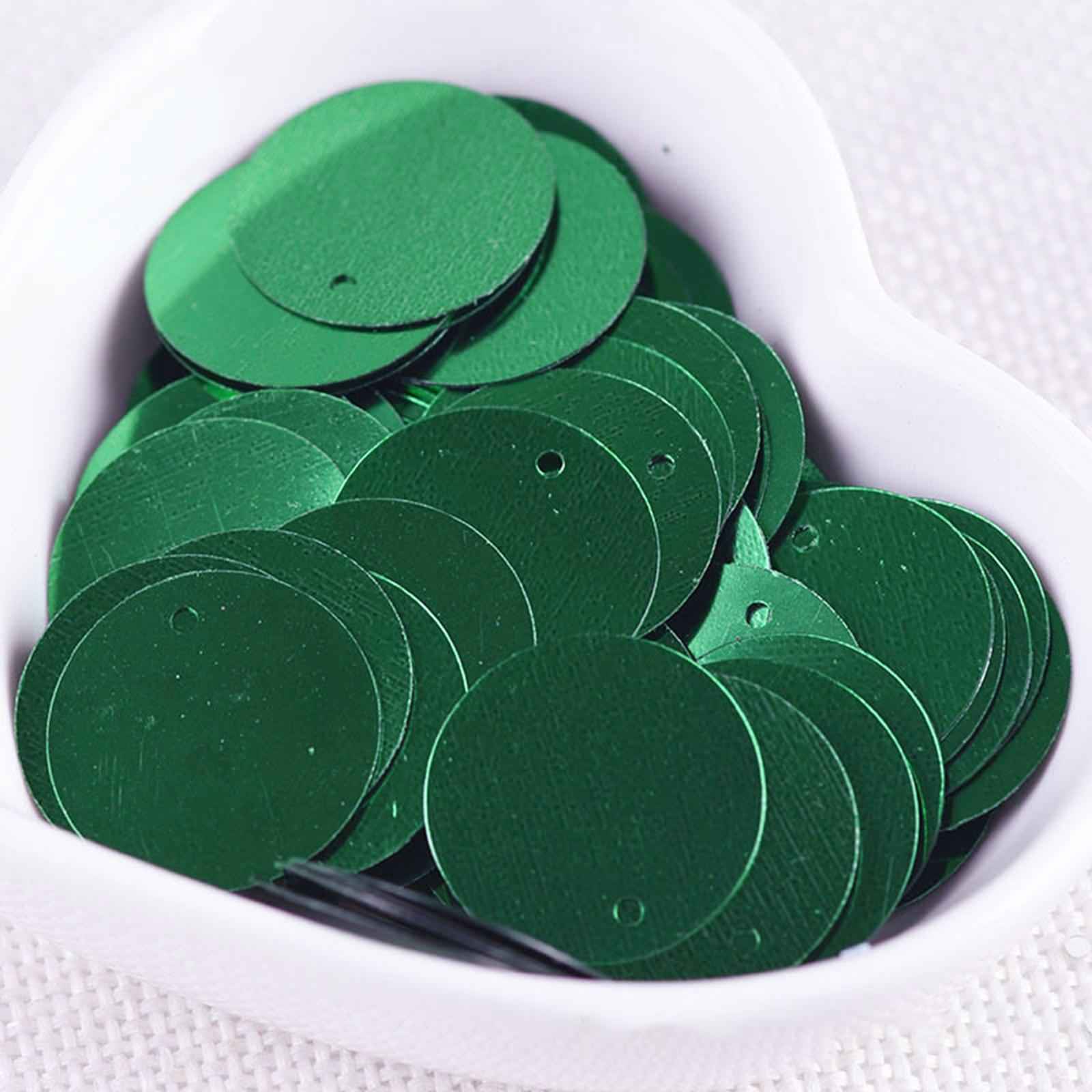 85x 20mm Flat Round Loose Sequins DIY Decor for Knitting Art Crafts Applique Green
