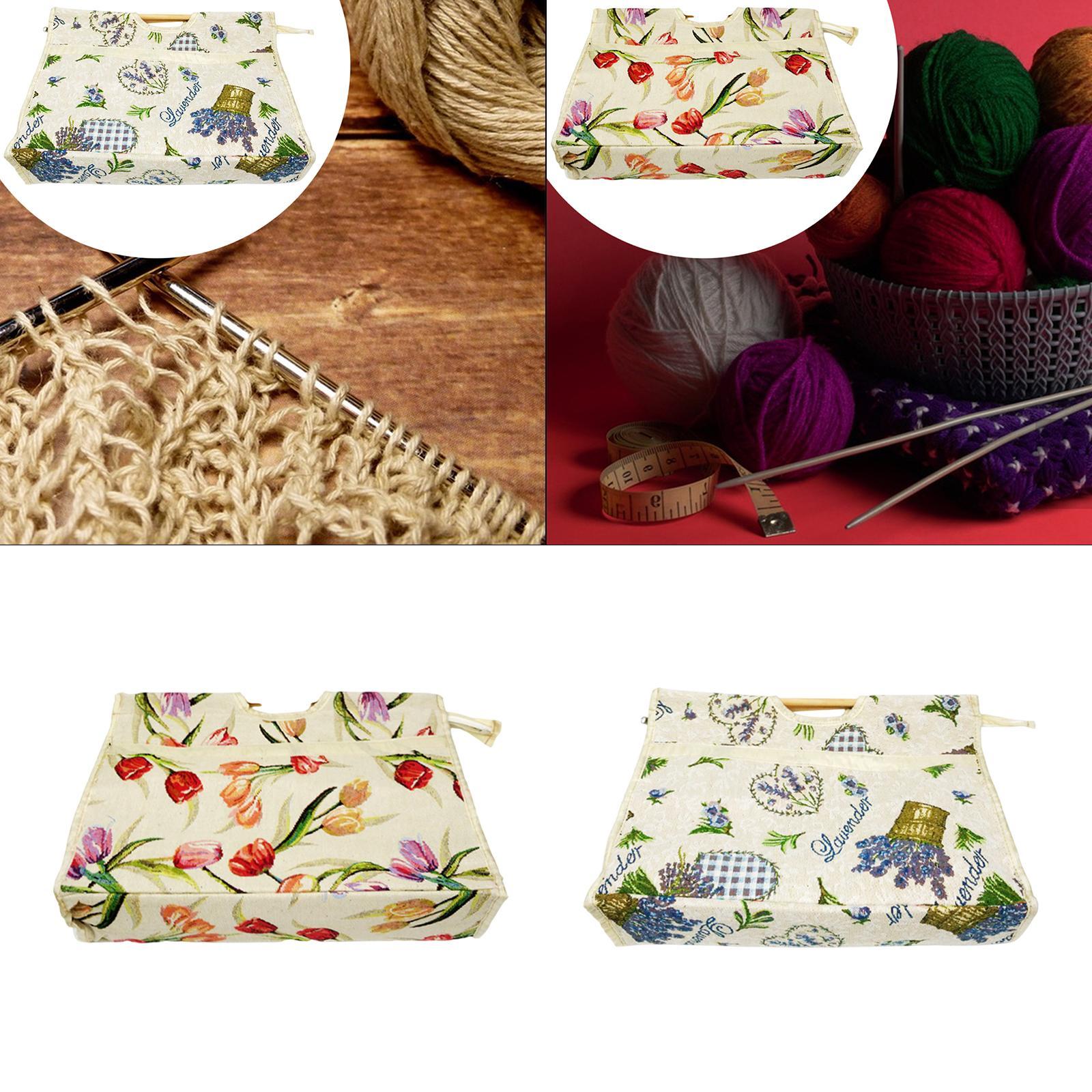 Knitting Bag Yarn Storage Bag for Crochet Hooks Yarn Skeins Knitting Needle
