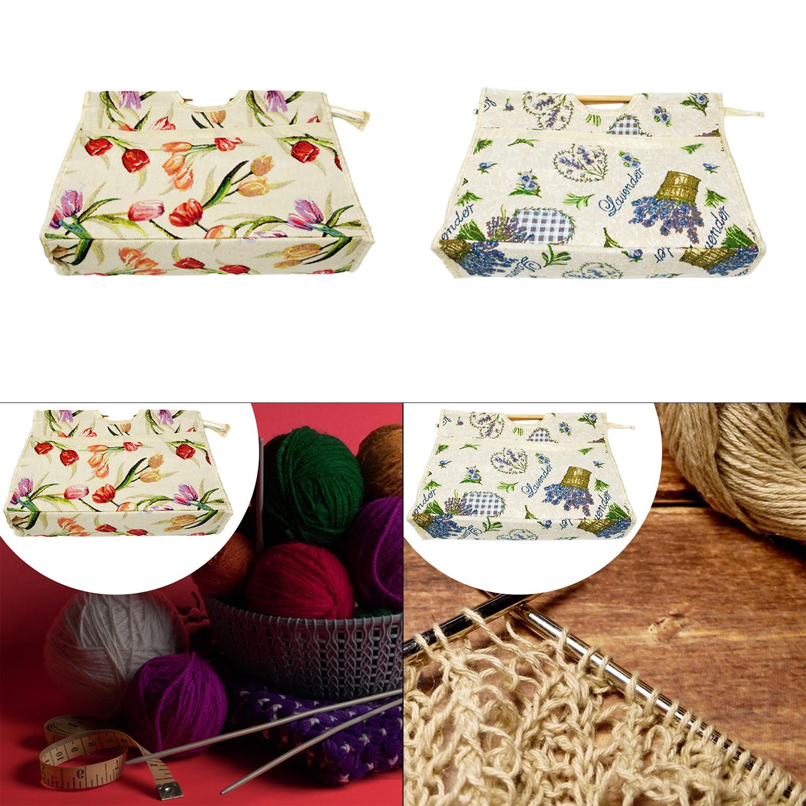 Knitting Bag Yarn Storage Bag for Crochet Hooks Yarn Skeins Knitting Needle