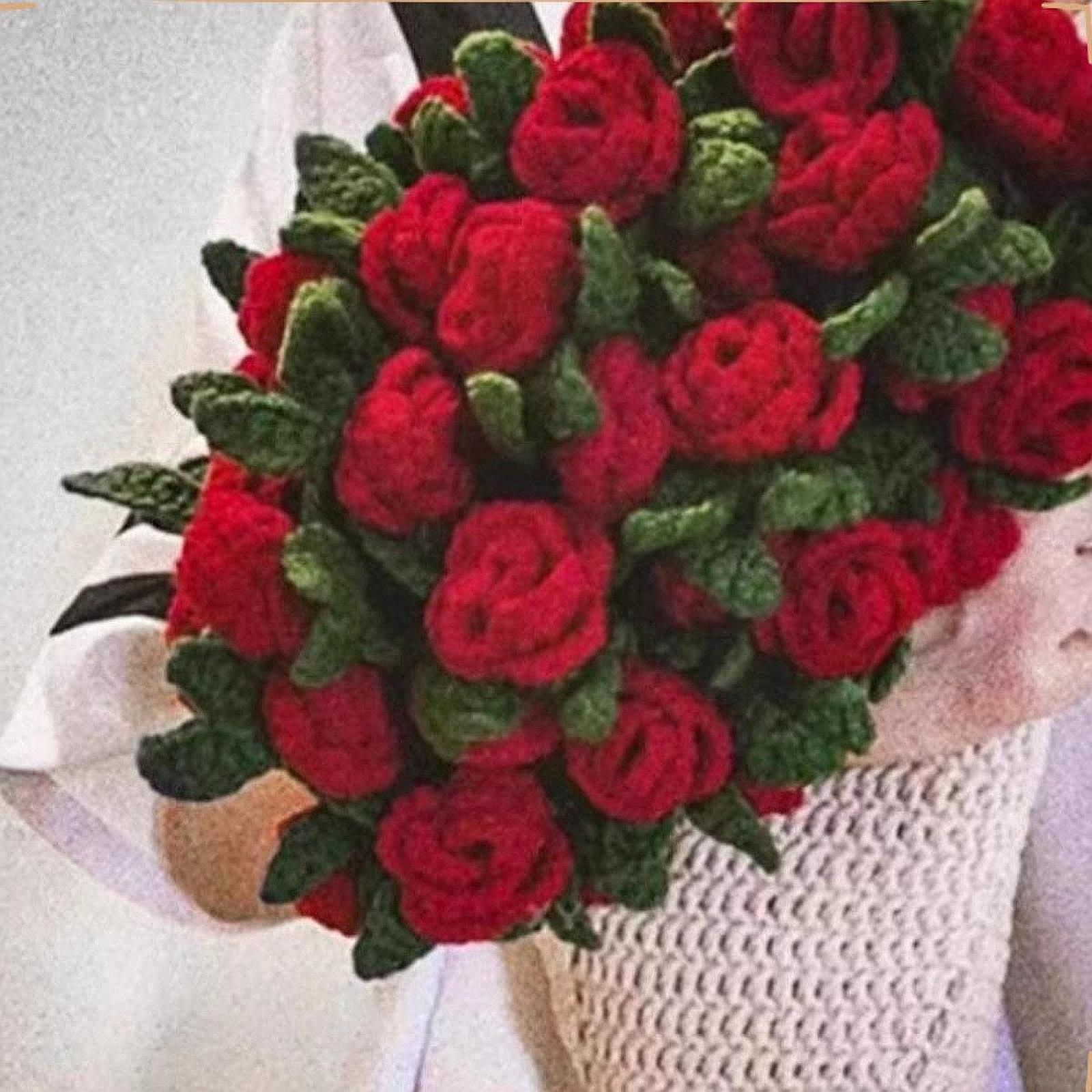 Bouquet Blanket Crochet Kit Crochet Starter Kit for Wedding Adults Beginners Red