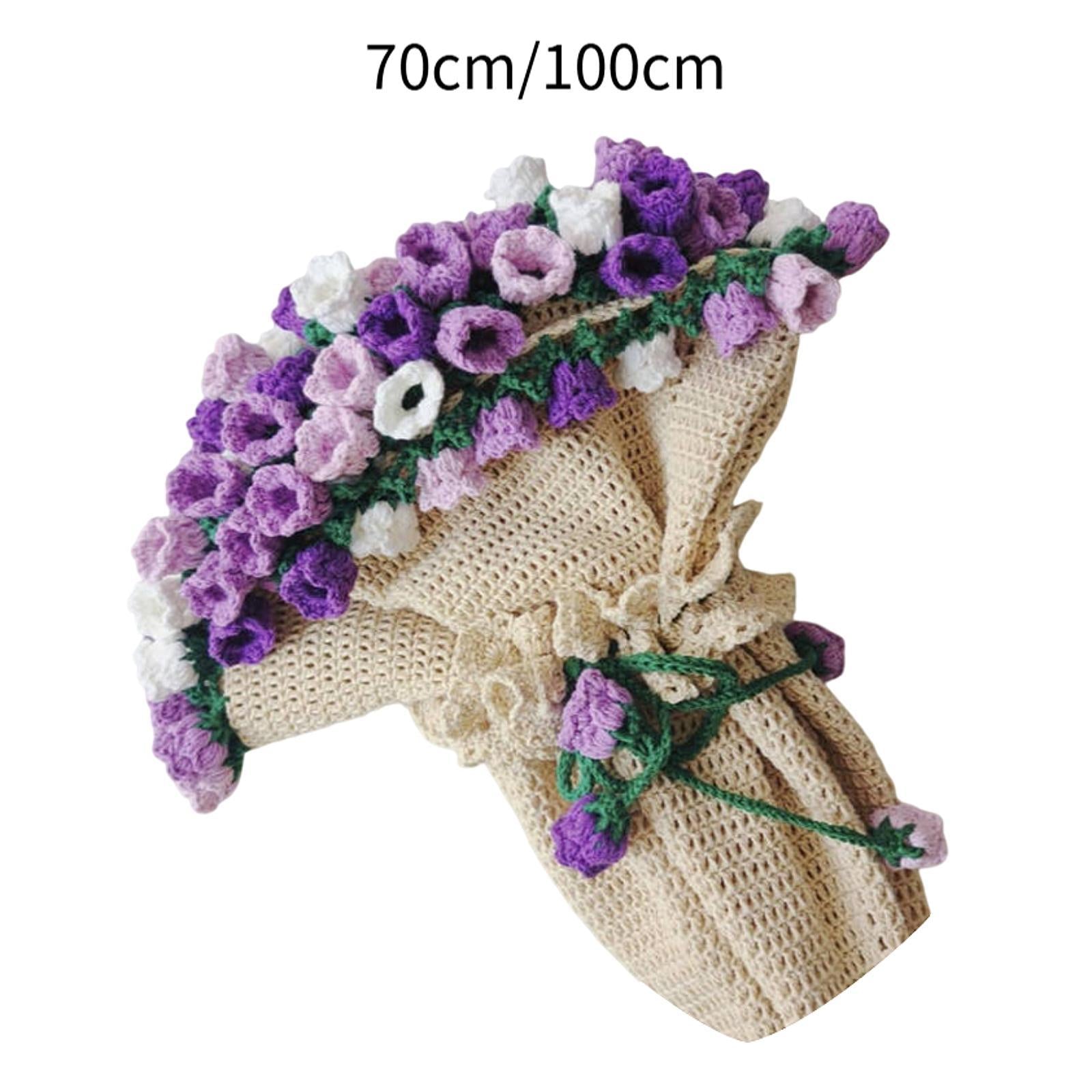 Bouquet Blanket Crochet Kit Gift Craft Knitting Kit for Men Women Enthusiast 70cm