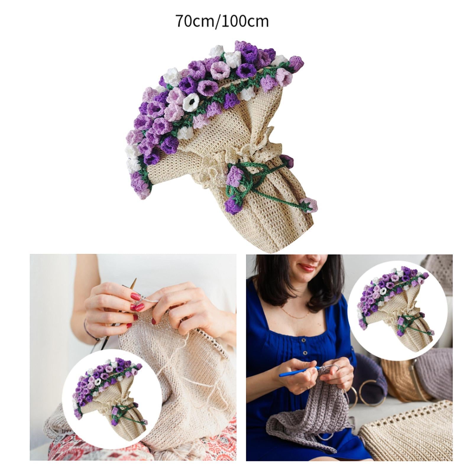 Bouquet Blanket Crochet Kit Gift Craft Knitting Kit for Men Women Enthusiast 70cm