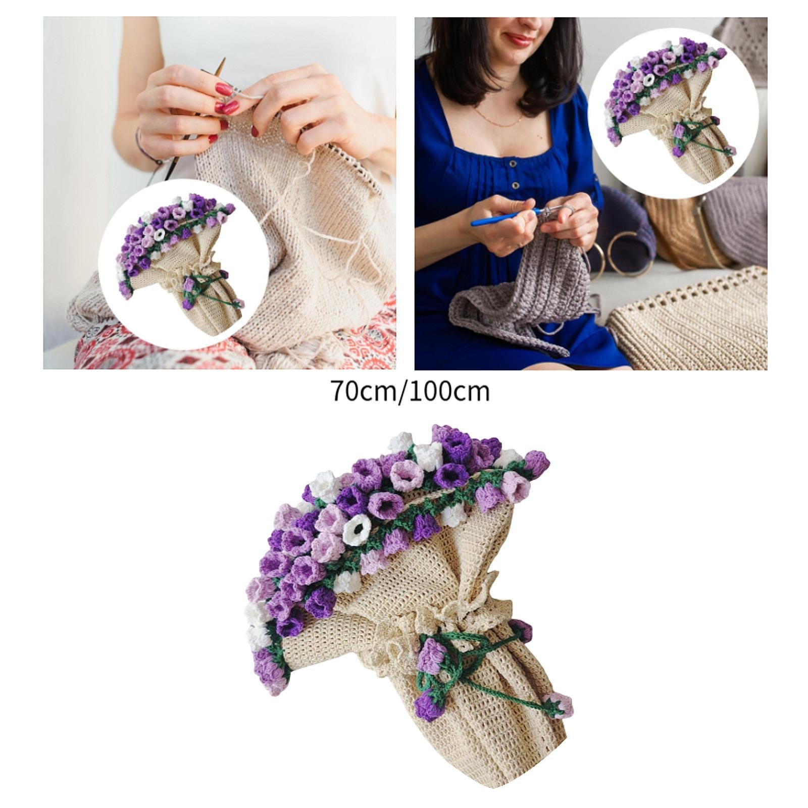 Bouquet Blanket Crochet Kit Gift Craft Knitting Kit for Men Women Enthusiast 70cm