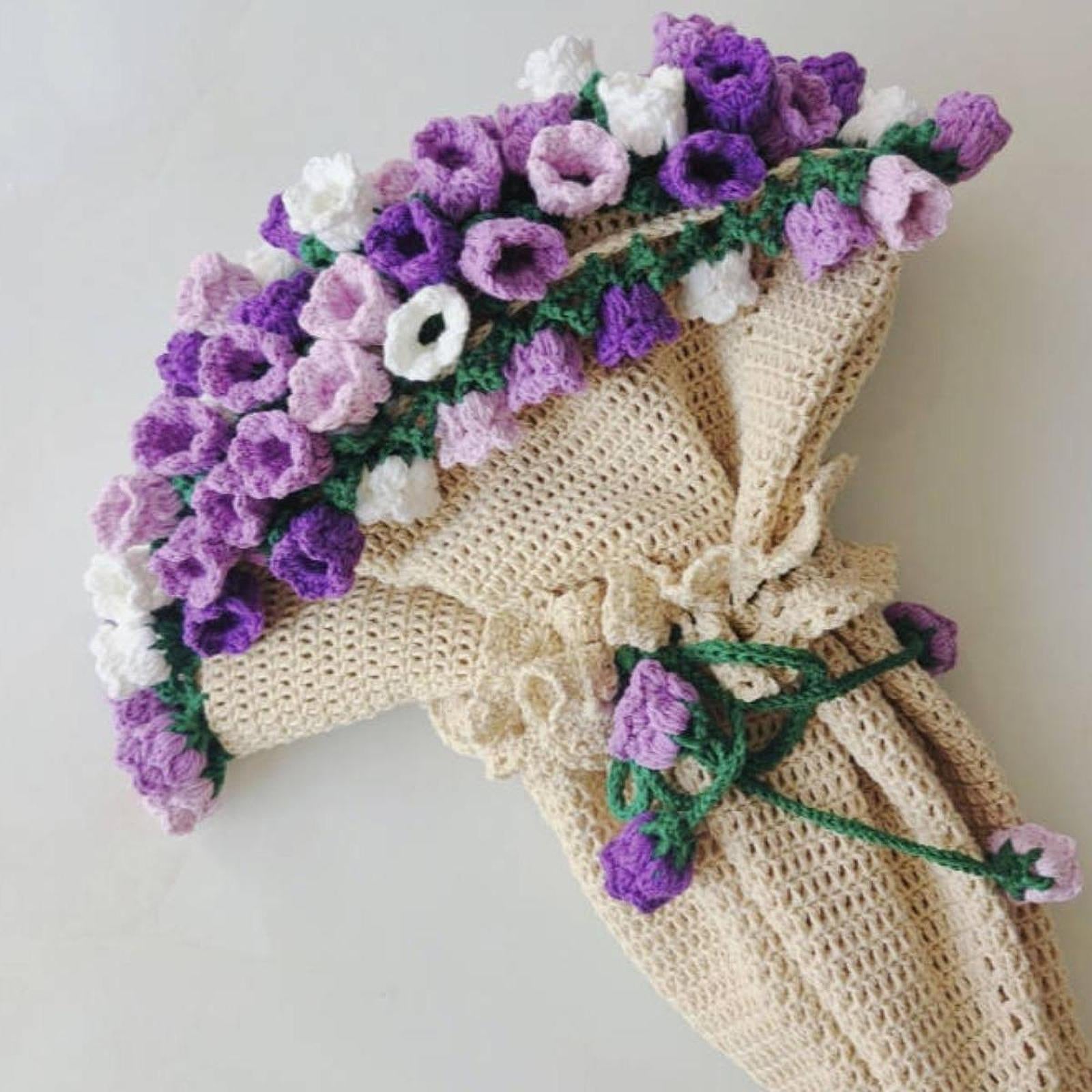 Bouquet Blanket Crochet Kit Gift Craft Knitting Kit for Men Women Enthusiast 100cm
