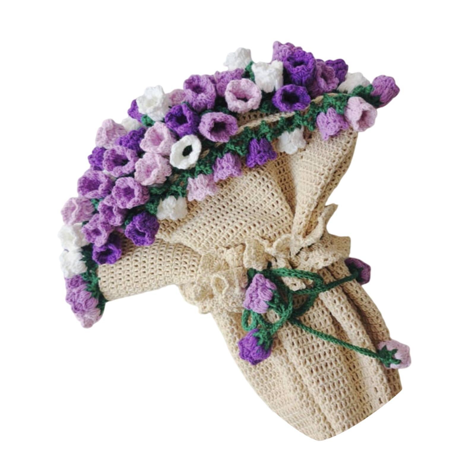 Bouquet Blanket Crochet Kit Gift Craft Knitting Kit for Men Women Enthusiast 100cm
