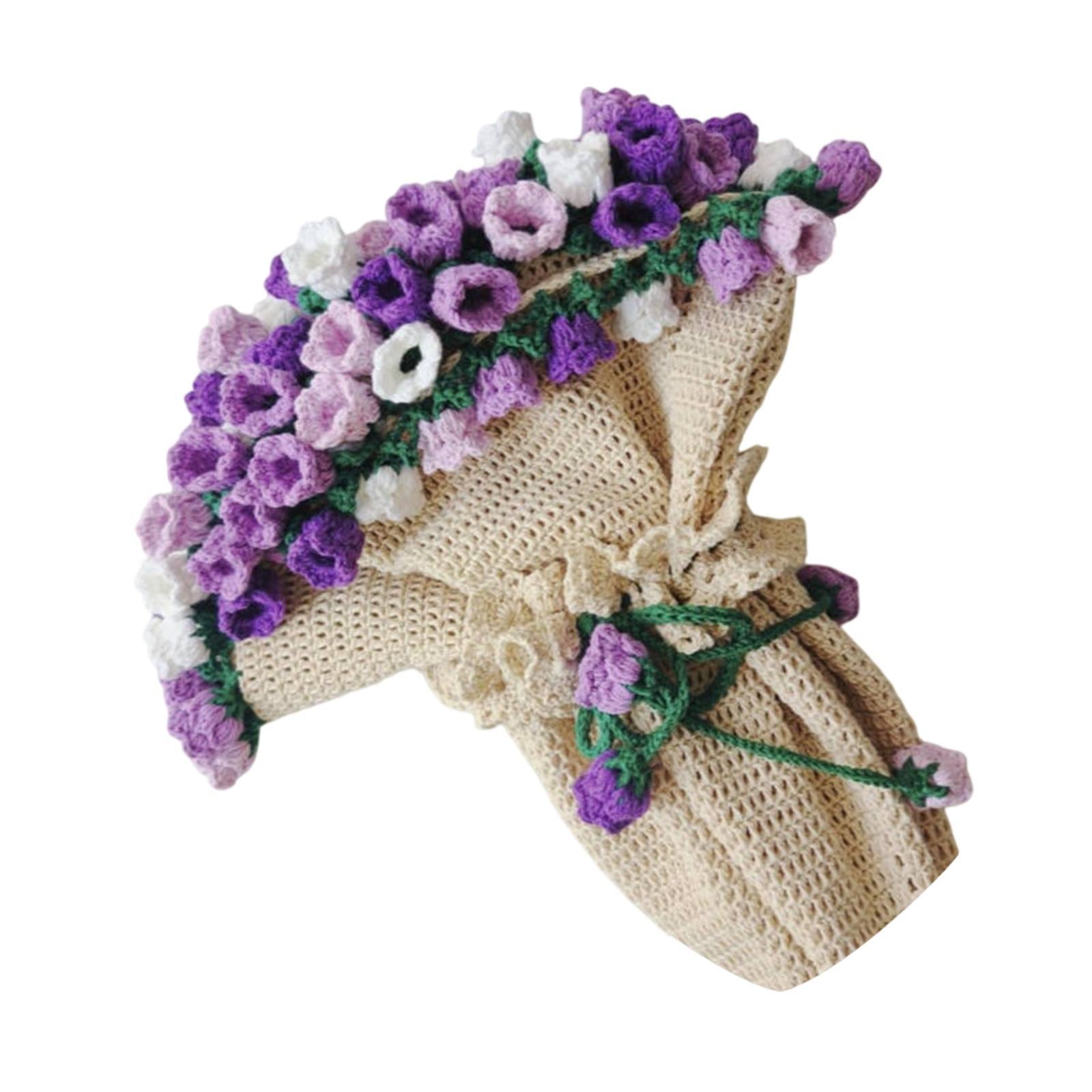 Bouquet Blanket Crochet Kit Gift Craft Knitting Kit for Men Women Enthusiast 100cm