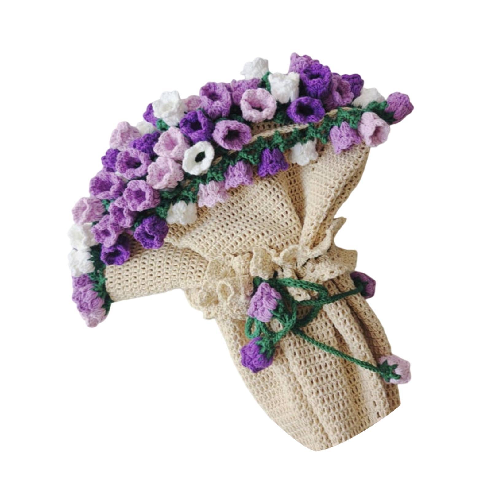 Bouquet Blanket Crochet Kit Gift Craft Knitting Kit for Men Women Enthusiast 100cm