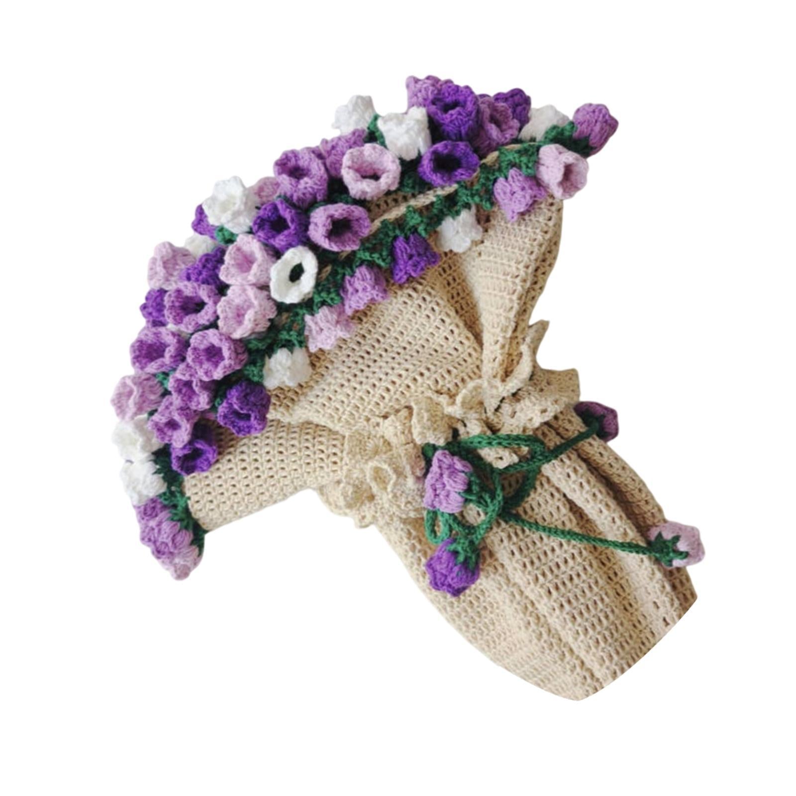 Bouquet Blanket Crochet Kit Gift Craft Knitting Kit for Men Women Enthusiast 100cm