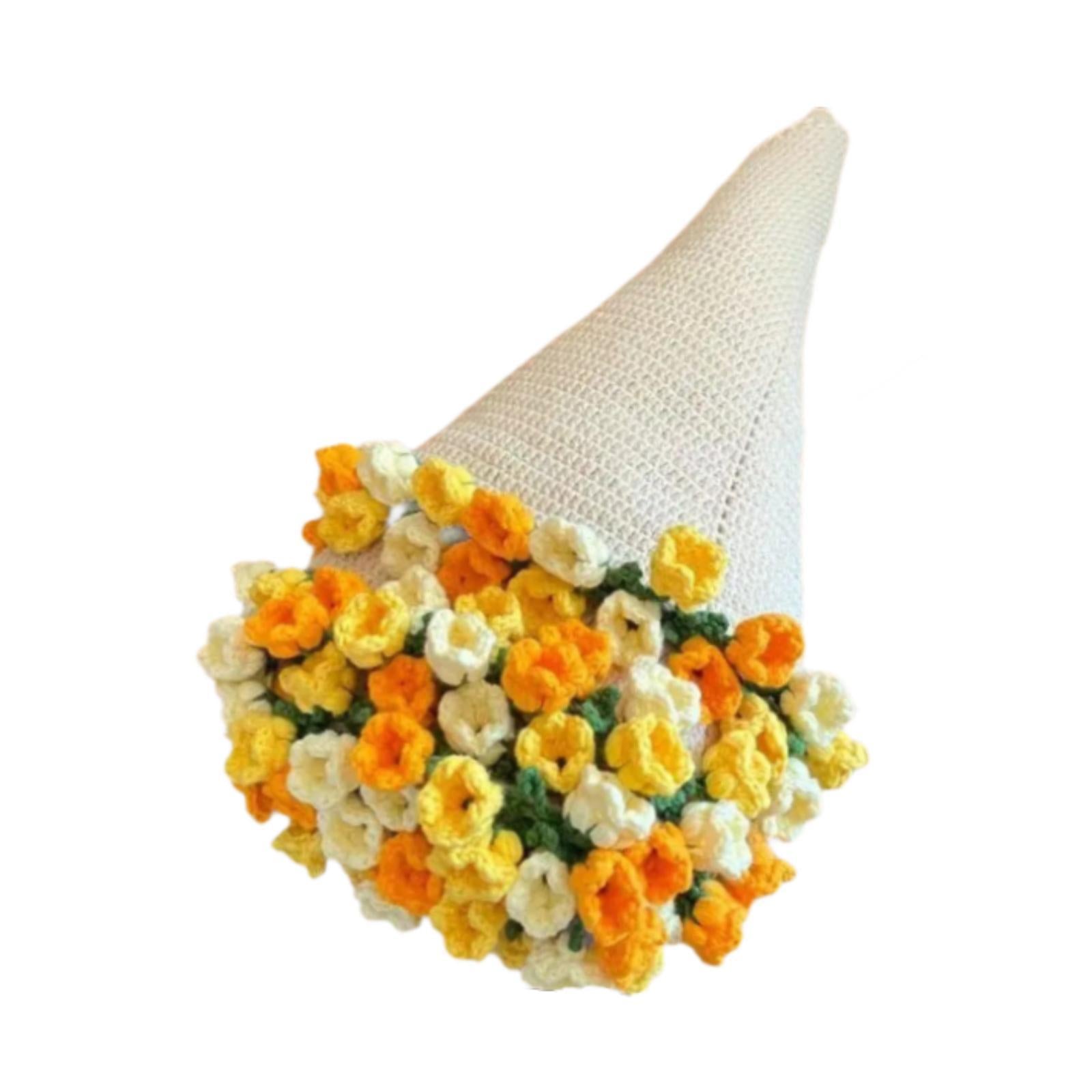 Bouquet Blanket Crocheting Kit Material Package for Starter Beginners Adults Yellow