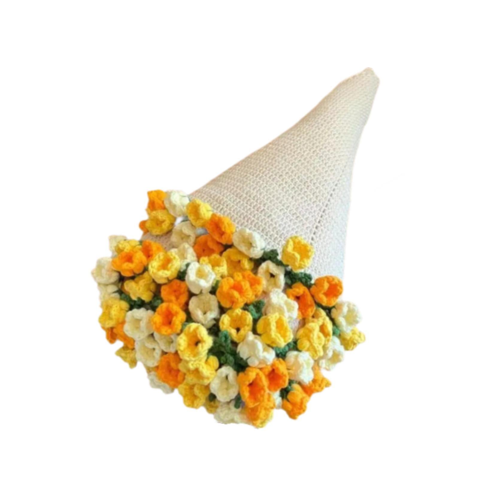 Bouquet Blanket Crocheting Kit Material Package for Starter Beginners Adults Yellow