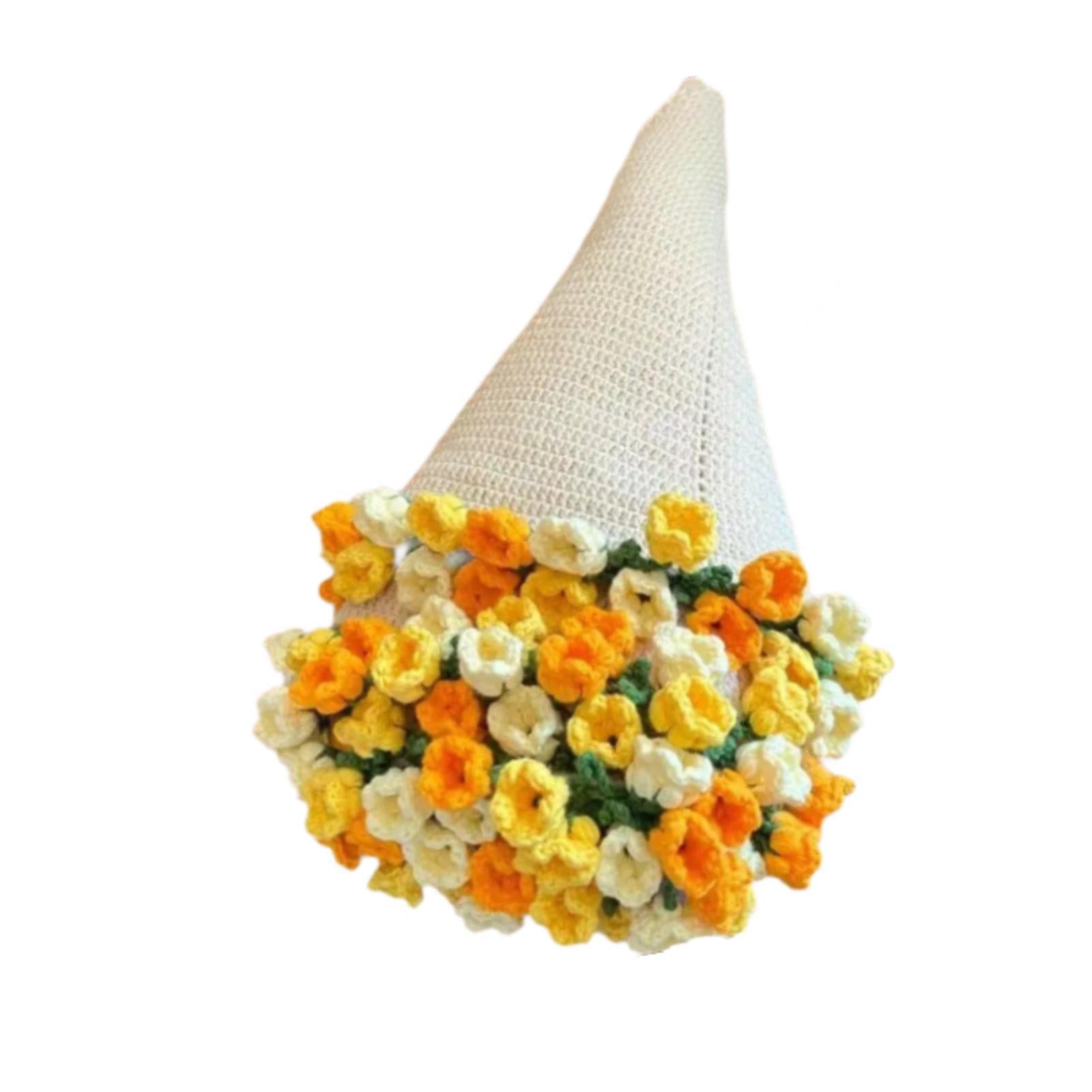 Bouquet Blanket Crocheting Kit Material Package for Starter Beginners Adults Yellow